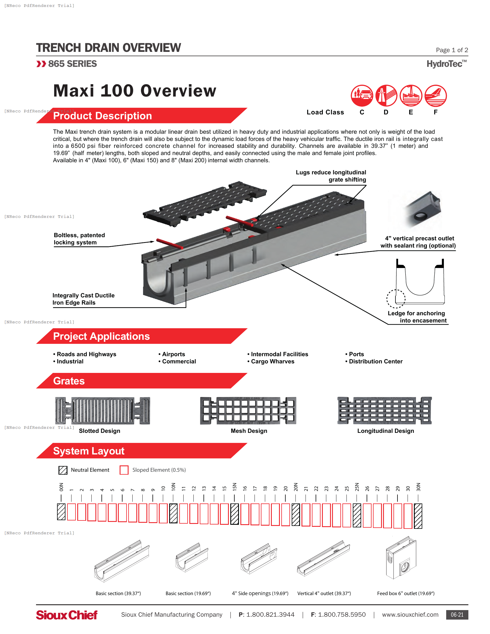 TRENCH DRAIN OVERVIEW - MAXI SYSTEM.PDF Brochure Document